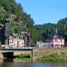 Czech buildings on the other side of river Elbe